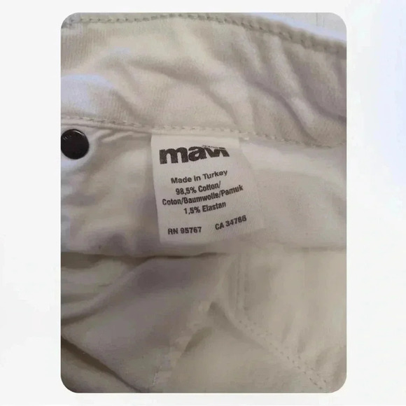 Mavi Skinny Distressed White Jeans Size 31/32 - Picture 7 of 11